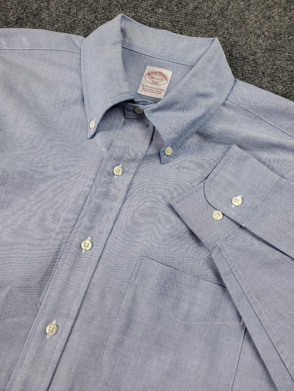 Brooks Brothers 346 Oxford Shirt Size 16.5 Supima Cotton Light Blue OCBD